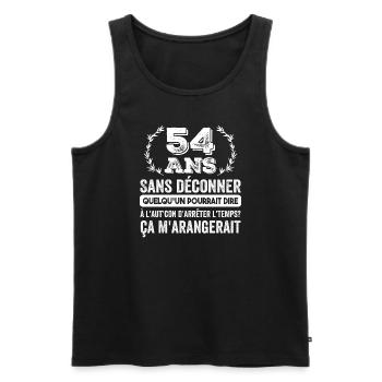 54 Ans Sans Déconner Cadeau D'anniversaire 54 Ans - Débardeur bio Premium Homme - noir - Devant - Michal (187cm)
