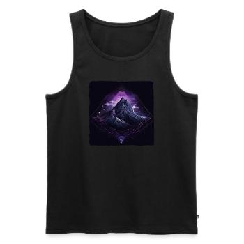 Mountain - Men's Premium Organic Tank Top - black - Front - Michal (187cm)