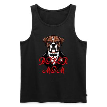 BOXER DOG MOM - Men's Premium Organic Tank Top - black - Front - Michal (187cm)