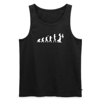 Mama Mother Evolution - Geschenk für werdende Mütter - Männer Premium Bio Tank Top - Schwarz - Vorne - AI Model Male 178 light (178cm)