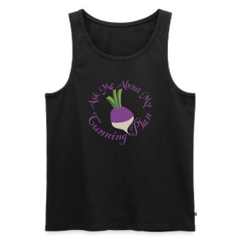 Fragen Sie mich nach meinem schlauen Plan Blackadder Rüben - Männer Premium Bio Tank Top - Schwarz - Vorne - AI Model Male 178 light (178cm)