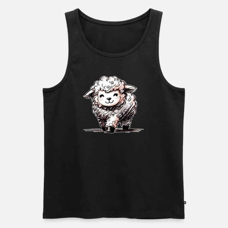 Schäfchen - Männer Premium Bio Tank Top - Schwarz