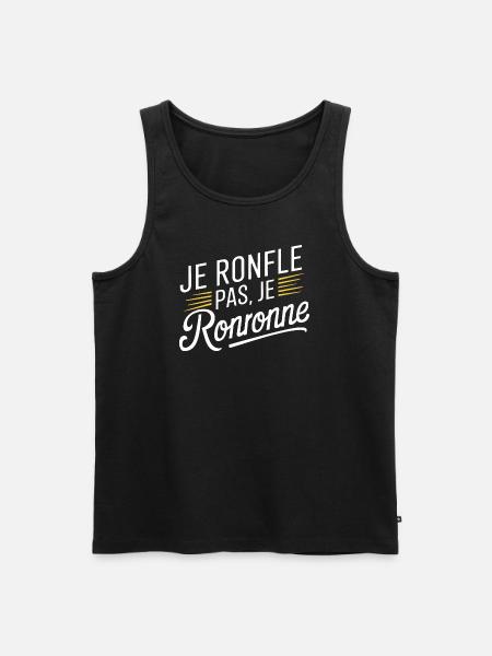 Je ronfle pas, je ronronne - Débardeur bio Premium Homme - noir