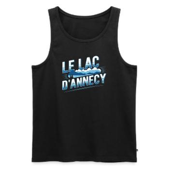 Le Lac d'Annecy - Débardeur bio Premium Homme - noir - Devant - Michal (187cm)