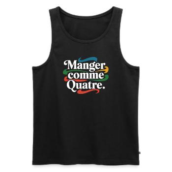 Manger comme quatre - Débardeur bio Premium Homme - noir - Devant - Michal (187cm)