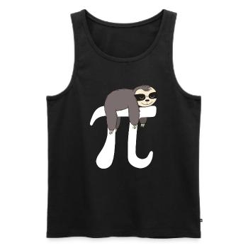 Math Sloth Pi - Men's Premium Organic Tank Top - black - Front - Michal (187cm)