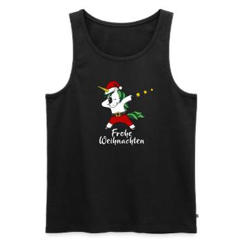 Frohe Weihnachten Einhorn Weihnachtsmann Geschenk - Männer Premium Bio Tank Top - Schwarz - Vorne - Michal (187cm)
