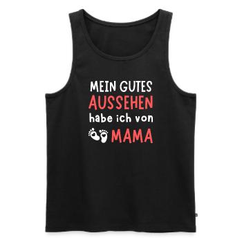 Gutes Aussehen von Mama Baby Spruch Geburt - Männer Premium Bio Tank Top - Schwarz - Vorne - Michal (187cm)