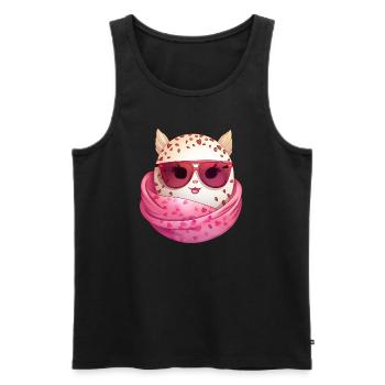 Kawaii Easter egg with ears and sunglasses Funny - Men's Premium Organic Tank Top - black - Front - Michal (187cm)