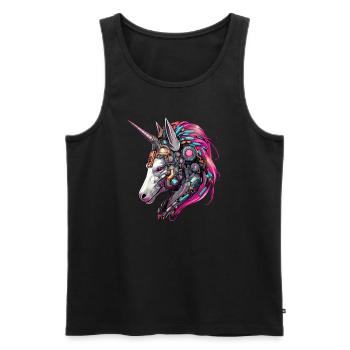 Cooler Einhorn-Cyborg-Roboter - Einzigartiges - Männer Premium Bio Tank Top - Schwarz - Vorne - Michal (187cm)