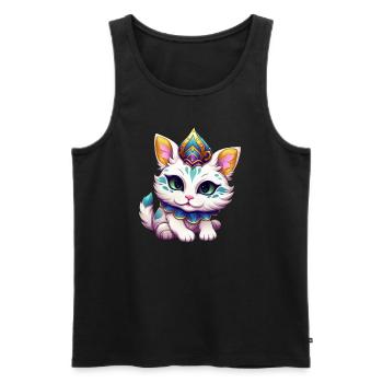 Mardi Gras Katze Karneval Comic - Männer Premium Bio Tank Top - Schwarz - Vorne - AI Model Male 178 light (178cm)