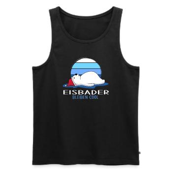Eisbaden cool Winterbader Winterschwimmen - Männer Premium Bio Tank Top - Schwarz - Vorne - Michal (187cm)