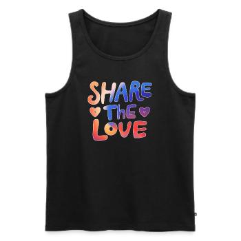 Partagez l’amour - rendez le monde meilleur - Débardeur bio Premium Homme - noir - Devant - Michal (187cm)
