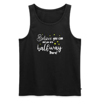 Believe you can and you are halfway there - Men's Premium Organic Tank Top - black - Front - AI Model Male 178 light (178cm)