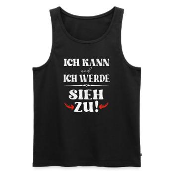 Ich kann und ich werde - sieh zu - Männer Premium Bio Tank Top - Schwarz - Vorne - AI Model Male 178 light (178cm)