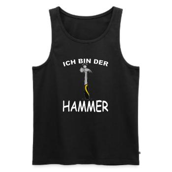 Ich bin der Hammer, lustiges Werkzeug Humor Design - Männer Premium Bio Tank Top - Schwarz - Vorne - Michal (187cm)