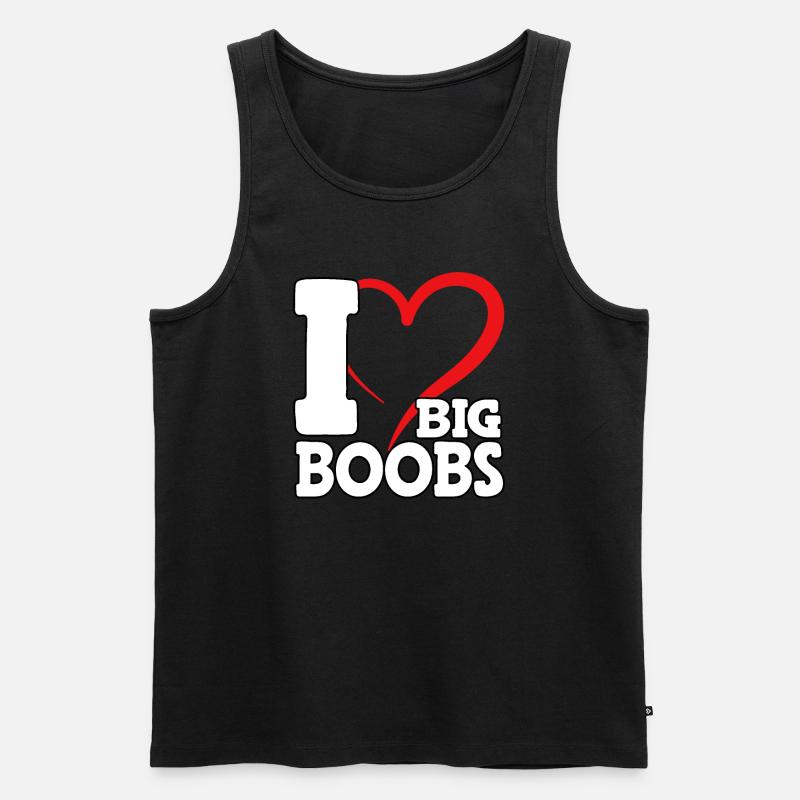 I love big boobs - Männer Premium Bio Tank Top - Schwarz