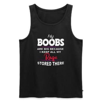 Boobs Are Big Because I stored All My Rage there - Männer Premium Bio Tank Top - Schwarz - Vorne - AI Model Male 178 light (178cm)