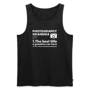 Photographer Grandma Definition Photography - Men's Premium Organic Tank Top - black - Front - Michal (187cm)