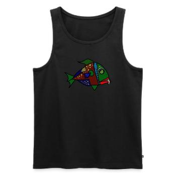 fisch anglerfisch - Männer Premium Bio Tank Top - Schwarz - Vorne - Michal (187cm)