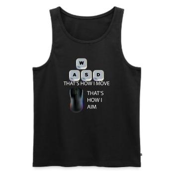 WASD Aim Gaming Gaming Video Game, PC, Computer - Men's Premium Organic Tank Top - black - Front - Michal (187cm)