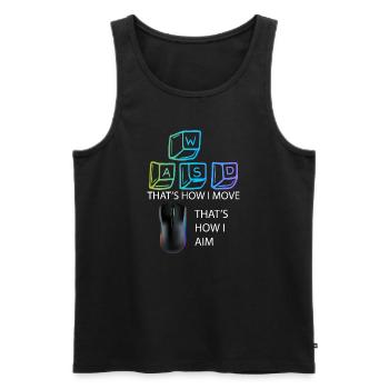 WASD Aim Gaming Gaming Video Game, PC, Computer - Men's Premium Organic Tank Top - black - Front - Michal (187cm)