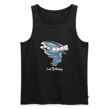 Two-nado Warning 2nd Birthday Tornado Themed Birth - Men's Premium Organic Tank Top - black - Front - AI Model Male 178 light (178cm)