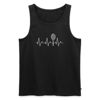 Heartbeat Tennis pour les joueurs de tennis - Débardeur bio Premium Homme - noir - Devant - Michal (187cm)