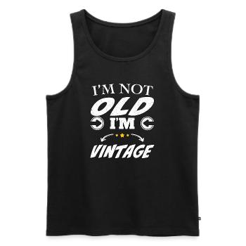 Je ne suis pas vieux, je suis vintage - Débardeur bio Premium Homme - noir - Devant - Michal (187cm)