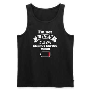 I'm not lazy I'm on energy saving mode - Men's Premium Organic Tank Top - black - Front - AI Model Male 178 light (178cm)