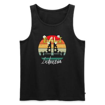 Bali - Indonesien - Männer Premium Bio Tank Top - Schwarz - Vorne - AI Model Male 178 light (178cm)