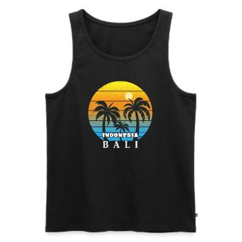 Bali - Indonesien - Männer Premium Bio Tank Top - Schwarz - Vorne - AI Model Male 178 light (178cm)
