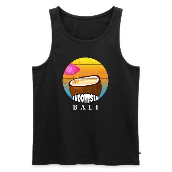 Bali - Indonesien - Männer Premium Bio Tank Top - Schwarz - Vorne - AI Model Male 178 light (178cm)