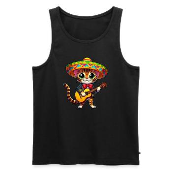 Bengal Cat célèbre le Cinco de Mayo en tant que Mariachi - Débardeur bio Premium Homme - noir - Devant - Michal (187cm)