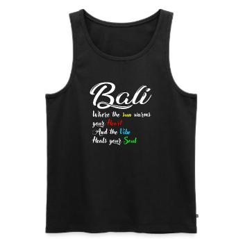 Bali - Indonesien - Männer Premium Bio Tank Top - Schwarz - Vorne - AI Model Male 178 light (178cm)