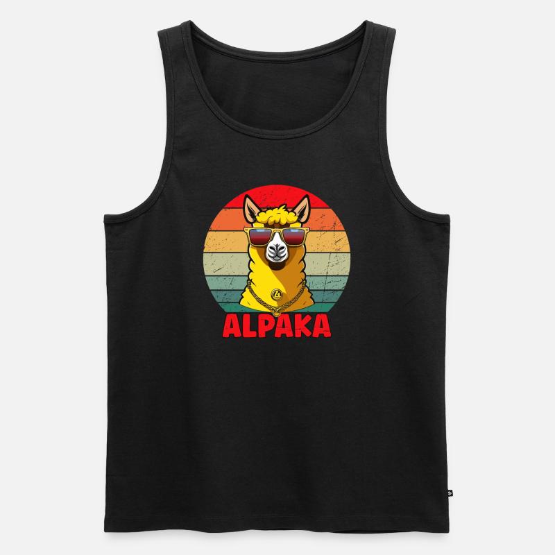 Cool Alpaka Design - Männer Premium Bio Tank Top - Schwarz