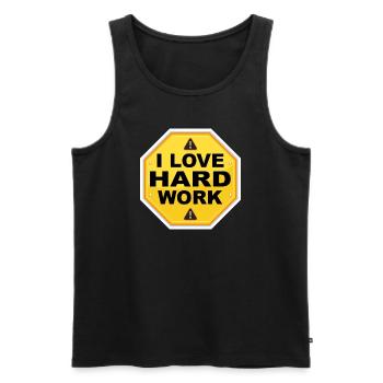 I love hard work - Men's Premium Organic Tank Top - black - Front - AI Model Male 178 light (178cm)