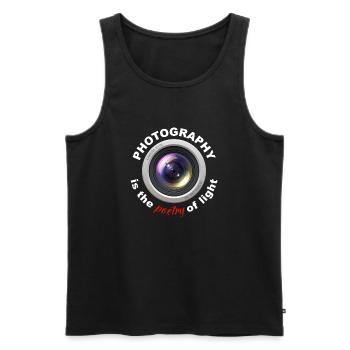 Photography is the poetry of light - Männer Premium Bio Tank Top - Schwarz - Vorne - AI Model Male 178 light (178cm)