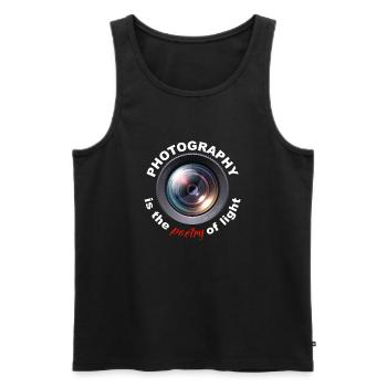 Photography is the poetry of light - Männer Premium Bio Tank Top - Schwarz - Vorne - AI Model Male 178 light (178cm)