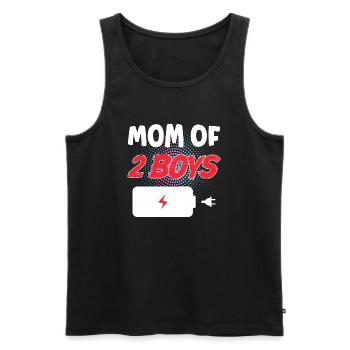 Maman de 2 garçons - Débardeur bio Premium Homme - noir - Devant - Michal (187cm)