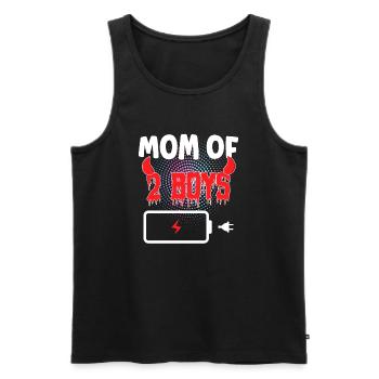 Maman de 2 garçons - Débardeur bio Premium Homme - noir - Devant - Michal (187cm)
