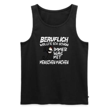 Beruflich was mit Menschen machen - Sensenmann - Männer Premium Bio Tank Top - Schwarz - Vorne - AI Model Male 178 light (178cm)