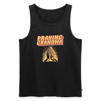 Praying Grandma - Betende Oma - Men's Premium Organic Tank Top - black - Front - Michal (187cm)