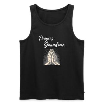 Praying Grandma - Betende Oma - Men's Premium Organic Tank Top - black - Front - Michal (187cm)