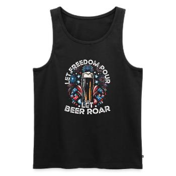 Let freedom pour let beer roar - Men's Premium Organic Tank Top - black - Front - Michal (187cm)