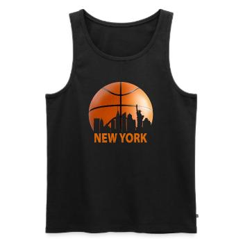 Horizon de basket-ball vintage de New York - Débardeur bio Premium Homme - noir - Devant - AI Model Male 178 light (178cm)