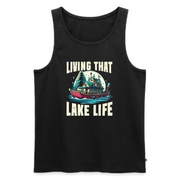 Living that lake life - Männer Premium Bio Tank Top - Schwarz - Vorne - Michal (187cm)