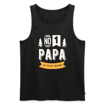 Dad number 1 - Men's Premium Organic Tank Top - black - Front - AI Model Male 178 light (178cm)