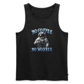No Coffee No Workee Working Without Coffee Bean - Men's Premium Organic Tank Top - black - Front - AI Model Male 178 light (178cm)