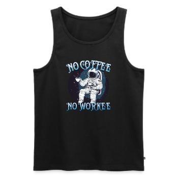 No Coffee No Workee Working Without Coffee Bean - Men's Premium Organic Tank Top - black - Front - AI Model Male 178 light (178cm)